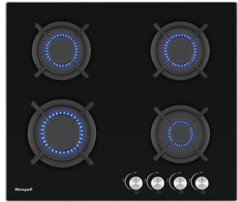 Газовая варочная поверхность Weissgauff HG 640 BG черный - купить недорого с доставкой в интернет-магазине