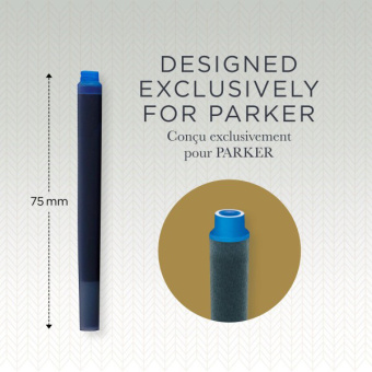 Картридж Parker Quink Z11 (CW1950383) синие чернила смывающиеся для ручек перьевых (5шт) - купить недорого с доставкой в интернет-магазине