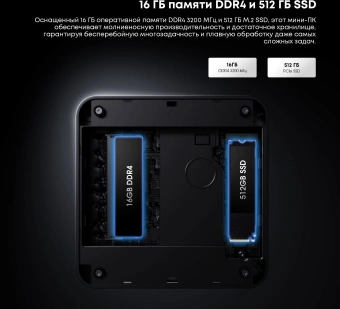 Неттоп Chuwi LarkBox X N150 (0.8) 16Gb SSD512Gb Graphics Windows 11 Pro 2.5xGbitEth+1xGbitEth WiFi BT черный/белый - купить недорого с доставкой в интернет-магазине