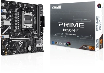 Материнская плата Asus PRIME B850M-F Socket AM5 AMD B850 2xDDR5 mATX AC`97 8ch(7.1) GbLAN RAID+VGA+HDMI - купить недорого с доставкой в интернет-магазине