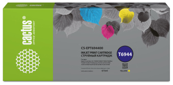 Картридж струйный Cactus CS-EPT694400 T6944 желтый (675мл) для Epson SureColor SC-T3000/T3070/T3200/T5000/5200 - купить недорого с доставкой в интернет-магазине