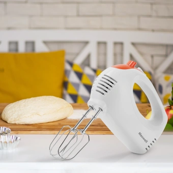 Миксер ручной Maxwell MW-1358 W 300Вт белый/оранжевый - цена, купить или заказать с доставкой в интернет-магазине Миксер ручной Maxwell MW-1358 W 300Вт белый/оранжевый - купить недорого с доставкой в интернет-магазине