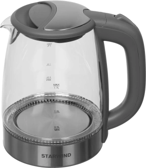 Чайник электрический Starwind SKG2315 1.7л. 2200Вт серый/серебристый корпус: стекло/металл/пластик - купить недорого с доставкой в интернет-магазине