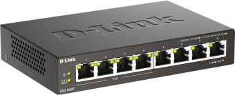 Коммутатор D-Link DGS-1008P DGS-1008P/F3A (L2) 8x1Гбит/с 4PoE+ 60W неуправляемый - купить недорого с доставкой в интернет-магазине