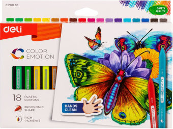 Восковые мелки Deli EC20010 Color Emotion трехгранные 18цв. картон.кор./европод. - купить недорого с доставкой в интернет-магазине