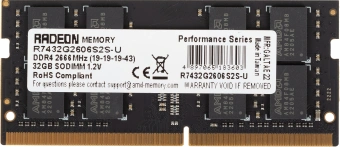 Память DDR4 32GB 2666MHz AMD R7432G2606S2S-U Radeon R7 Performance Series RTL PC4-21300 CL19 SO-DIMM 260-pin 1.2В Ret - купить недорого с доставкой в интернет-магазине