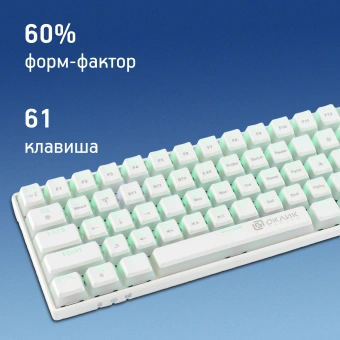 Клавиатура Оклик K763W механическая белый USB беспроводная BT/Radio Multimedia for gamer LED (1920562) кабель 1.5м - купить недорого с доставкой в интернет-магазине
