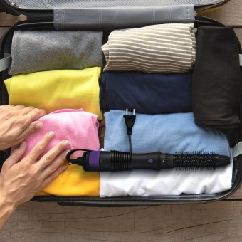 Фен-щетка Kitfort КТ-3236-1 1000Вт фиолетовый/черный - купить недорого с доставкой в интернет-магазине