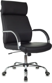 Кресло руководителя Бюрократ T-8010SL черный эко.кожа крестов. металл хром - купить недорого с доставкой в интернет-магазине