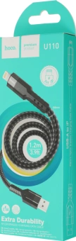 Кабель Hoco U110 iP USB (m)-Lightning (m) 1.2м черный коробка - купить недорого с доставкой в интернет-магазине