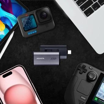 Накопитель SSD A-Data USB3.2 Gen2 2TB SC750-2000G-CCBK SC750 серый - купить недорого с доставкой в интернет-магазине