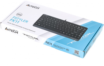 Клавиатура A4Tech FK11 черный USB slim (FK11 USB (GREY)) кабель 1.5м - купить недорого с доставкой в интернет-магазине
