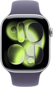 Смарт-часы Apple Watch Series 11 A3331 42мм OLED корп.серебристый Sport Band рем.фиолетовый разм.брасл.:M/L (MEU74AF/A) - купить недорого с доставкой в интернет-магазине