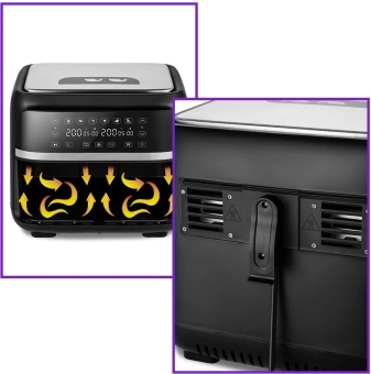 Аэрогриль Kitfort КТ-2247 2850Вт черный/серебристый - купить недорого с доставкой в интернет-магазине