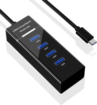 Разветвитель USB-C Digma DHUB-4USB-C-3.0 4порт. черный - купить недорого с доставкой в интернет-магазине