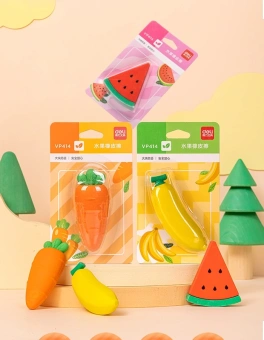 Ластик Deli VP414wat VP414PINK арбуз 54x23x16мм розовый блистер с европодвесом - купить недорого с доставкой в интернет-магазине