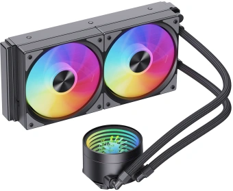 Система водяного охлаждения Bloody LC-10 ARGB Soc-AM5/AM4/1200/1700/1851 черный 4-pin 20-35dB Al+Cu 260W Ret (LC-10-ARGB240-BK) - купить недорого с доставкой в интернет-магазине