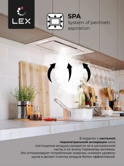 Вытяжка встраиваемая Lex GS Bloc G 600 WH белый управление: кнопочное (1 мотор) - купить недорого с доставкой в интернет-магазине