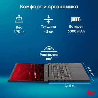 Ноутбук IRU Planio 15ING N-series N100 8Gb SSD256Gb Intel UHD Graphics 15.6" IPS FHD (1920x1080) Windows 11 Pro Multi Language 64 black WiFi BT Cam 6000mAh (2059104) - купить недорого с доставкой в интернет-магазине