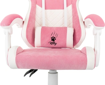 Кресло игровое Knight Kitty W Fabric розовый/молочный с подголов. крестов. пластик пластик белый - купить недорого с доставкой в интернет-магазине