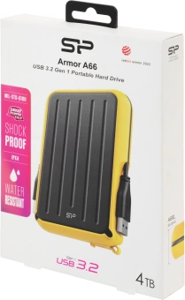 Жесткий диск Silicon Power USB3.0 4TB SP040TBPHD66LS3Y Armor A66 2.5" желтый - купить недорого с доставкой в интернет-магазине