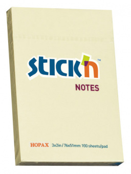 Блок самоклеящийся бумажный Stick`n 21006 51x76мм 100лист. 70г/м2 пастель желтый - купить недорого с доставкой в интернет-магазине