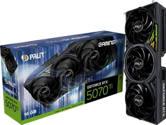 Видеокарта Palit PCI-E RTX5070Ti GAMINGPRO NVIDIA GeForce RTX 5070TI 16Gb 256bit GDDR7 2295/28000 HDMIx1 DPx3 HDCP Ret - купить недорого с доставкой в интернет-магазине