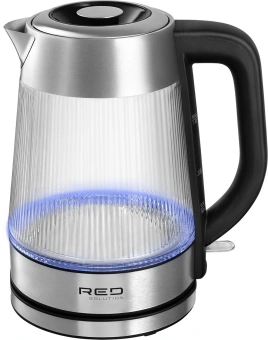 Чайник электрический Red Solution G121 1.8л. 2200Вт черный/серебристый корпус: стекло/металл/пластик - купить недорого с доставкой в интернет-магазине