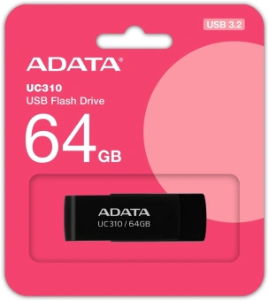 Флеш Диск A-Data 64GB UC310 UC310-64G-RBK USB3.2 черный - купить недорого с доставкой в интернет-магазине