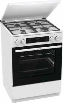 Плита Комбинированная Gorenje GKS6C71WF белый (металлическая крышка) реш.чугун - купить недорого с доставкой в интернет-магазине