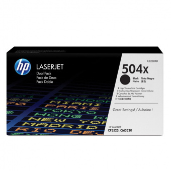 Картридж лазерный HP 504X CE250XD черный двойная упак. (21000стр.) для HP CLJ CP3525/CM3530 - купить недорого с доставкой в интернет-магазине