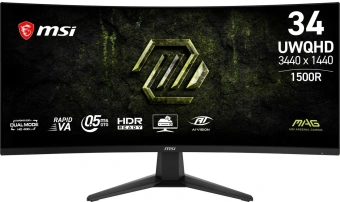 Монитор MSI 34" Mag 346CQDF E20 черный VA LED 21:9 HDMI матовая 300cd 178гр/178гр 3440x1440 200Hz DP 2K 6.37кг - купить недорого с доставкой в интернет-магазине