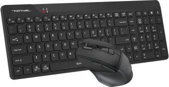Клавиатура + мышь A4Tech Fstyler FG2400 Air2 клав:черный мышь:черный USB беспроводная slim (FG2400 AIR2 BLACK) - купить недорого с доставкой в интернет-магазине