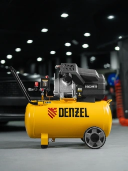 Компрессор поршневой Denzel DKV2200/50,Х-PRO масляный 400л/мин 50л 2200Вт желтый/черный - купить недорого с доставкой в интернет-магазине