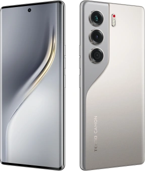 Смартфон Tecno Camon 40 Pro 5G 256Gb 8Gb титановый моноблок 3G 4G 2Sim 6.78" 1080x2436 Android 15 50Mpix 802.11 a/b/g/n/ac/ax NFC GPS GSM900/1800 GSM1900 Protect FM - купить недорого с доставкой в интернет-магазине