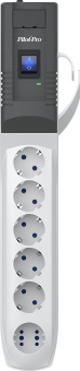 Сетевой фильтр Pilot Pro USB 5м (6 розеток) серый (коробка) - купить недорого с доставкой в интернет-магазине