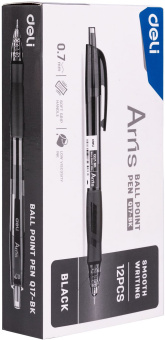 Ручка шариков. автоматическая Deli Arris EQ17-BK черн d=0.7мм черн. черн. резин. манжета - купить недорого с доставкой в интернет-магазине