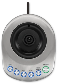 Чайник электрический Hyundai HYK-S7770 1.7л. 2200Вт серебристый/черный корпус: металл - купить недорого с доставкой в интернет-магазине