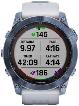 Смарт-часы Garmin Fenix 7X 1.4" корп.синий рем.белый (010-02541-15) - купить недорого с доставкой в интернет-магазине