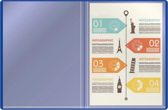 Папка с 10 прозр.вклад. Silwerhof Eco A4 пластик 0.5мм синий - купить недорого с доставкой в интернет-магазине