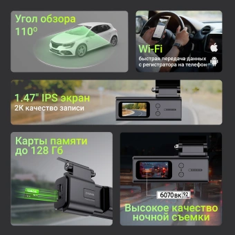 Видеорегистратор Digma FreeDrive 933W черный 4Mpix 1440x2560 1440p 110гр. SA 223 - купить недорого с доставкой в интернет-магазине