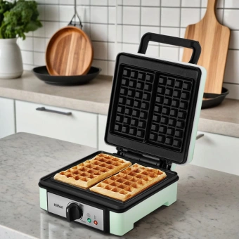 Вафельница Kitfort КТ-1693 1200Вт мятный - купить недорого с доставкой в интернет-магазине