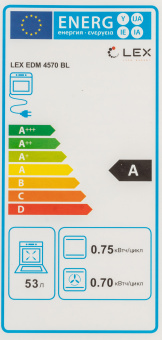 Духовой шкаф Электрический Lex EDM 4570 BL стекло черное - купить недорого с доставкой в интернет-магазине