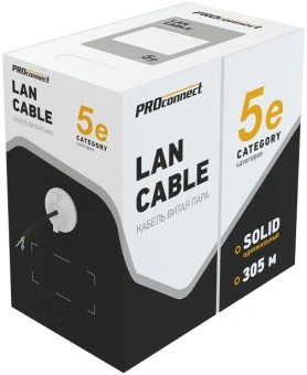 Кабель информационный PROconnect 01-0054 кат.5E U/UTP 4X2X24AWG PE внешний 305м черный - купить недорого с доставкой в интернет-магазине