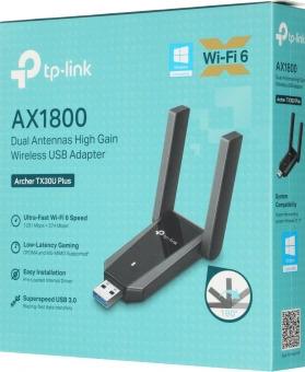 Сетевой адаптер Wi-Fi TP-Link Archer TX30U Plus AX1800 USB 3.0 (ант.внеш.несъем.) 2ант. - купить недорого с доставкой в интернет-магазине